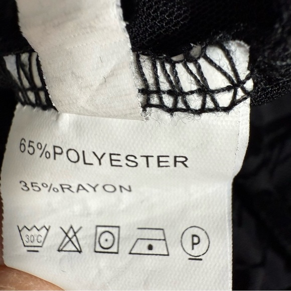 Black Sheer Mesh Floral Crop Top XL Long Sleeve Flocked Burnout Y2K Goth Grunge - Picture 3 of 12